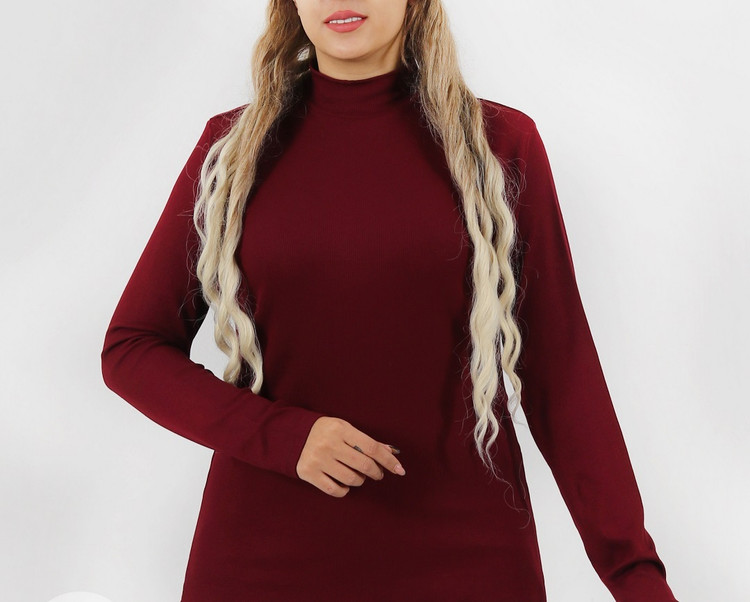 بلوز آستین بلند " یقه ایستاده " کبریتی ریز