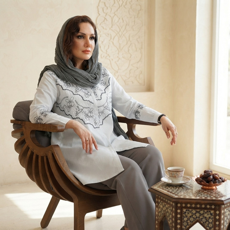 تونیک الما الیاف طبیعی پنبه