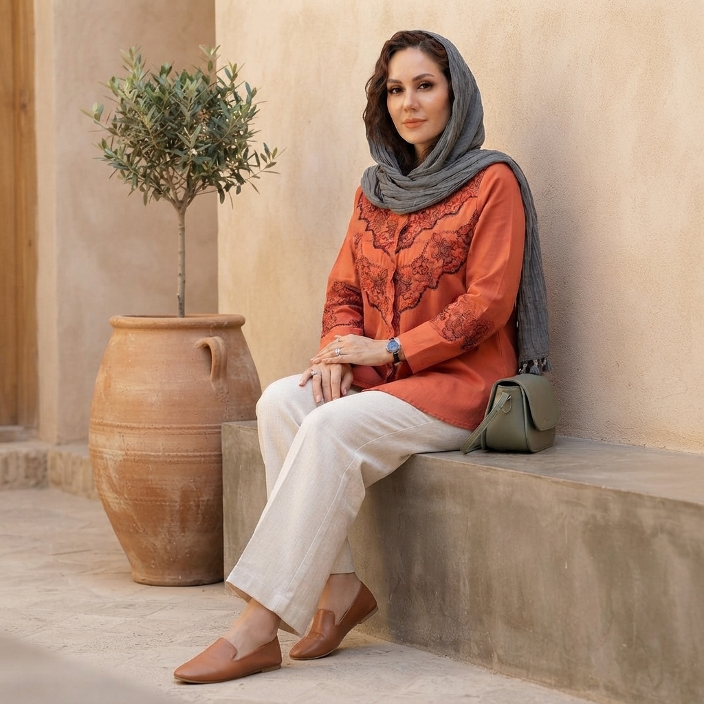 تونیک الما الیاف طبیعی پنبه
