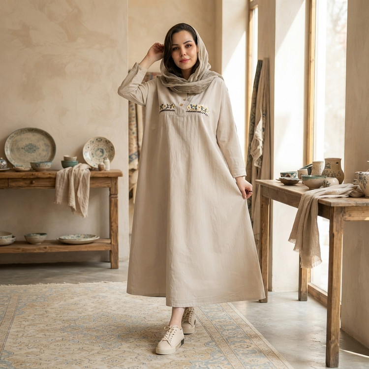 کفتان پارمیس الیاف طبیعی پنبه