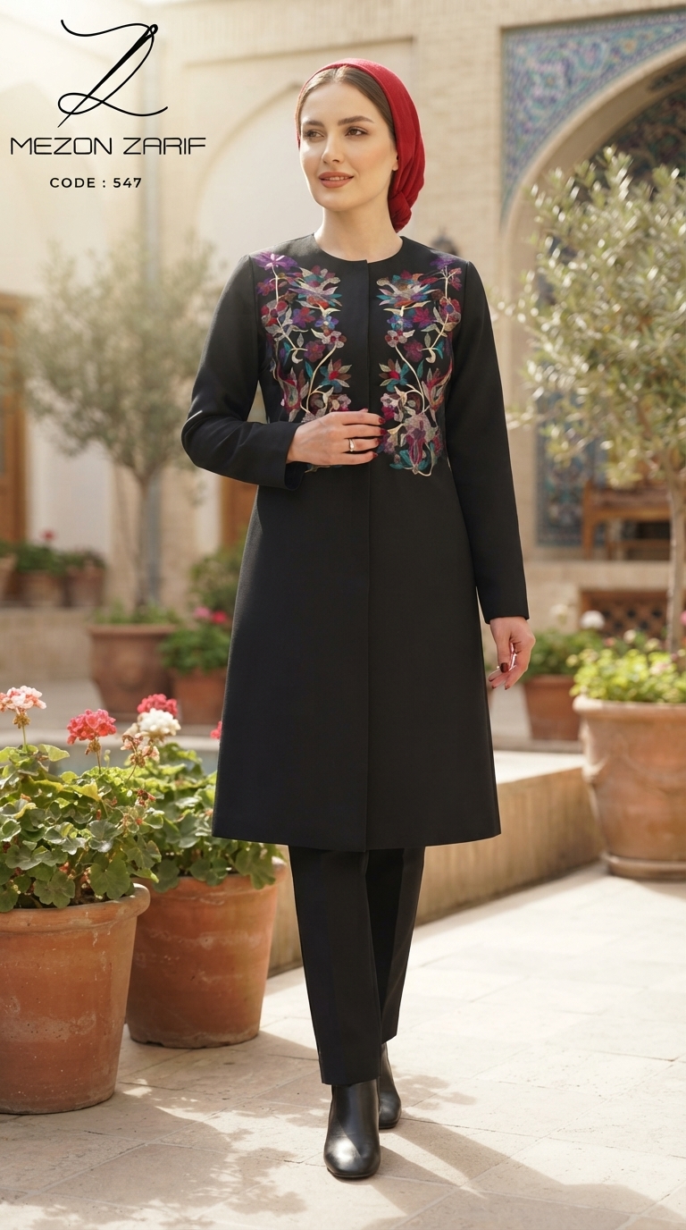 مانتو  گلدوزی سنتی پردیس