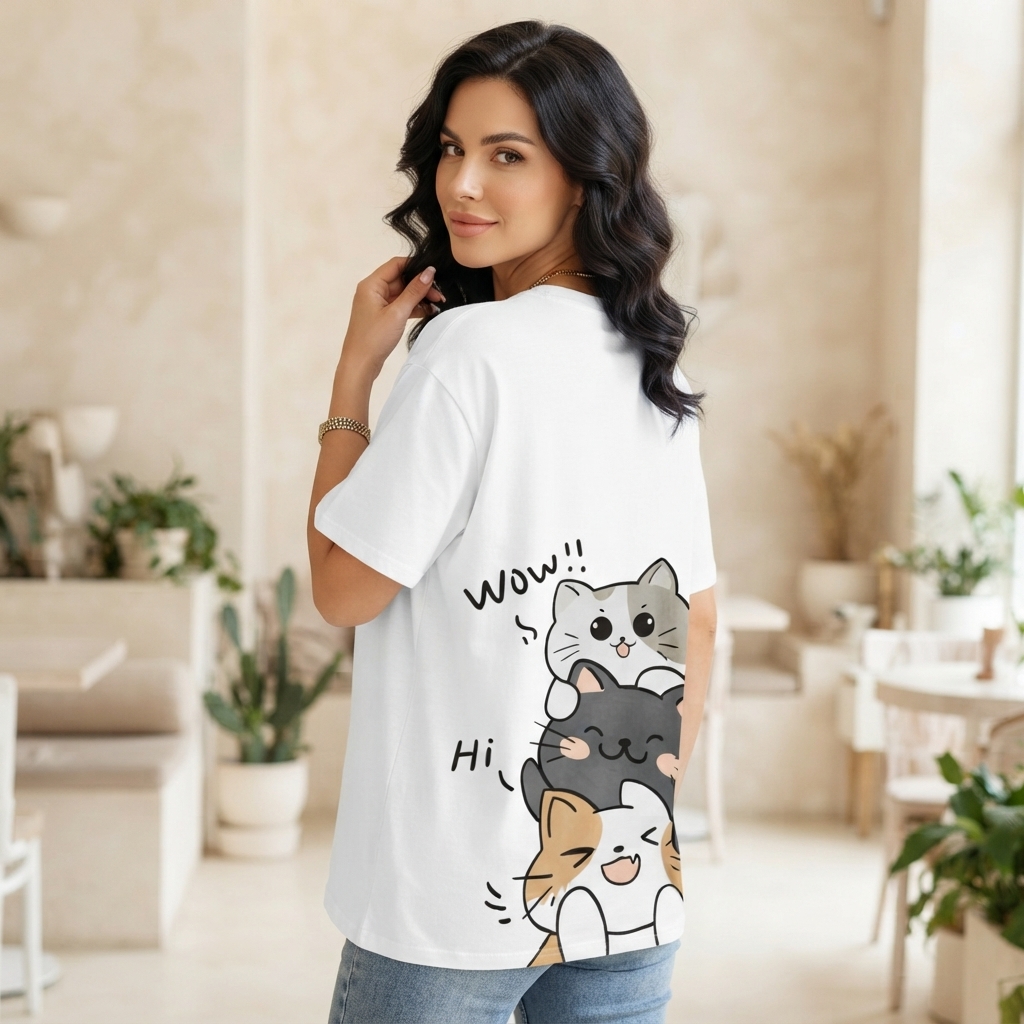 تیشرت  زنانه اورسایز سوپر پنبه 2XL/3XL