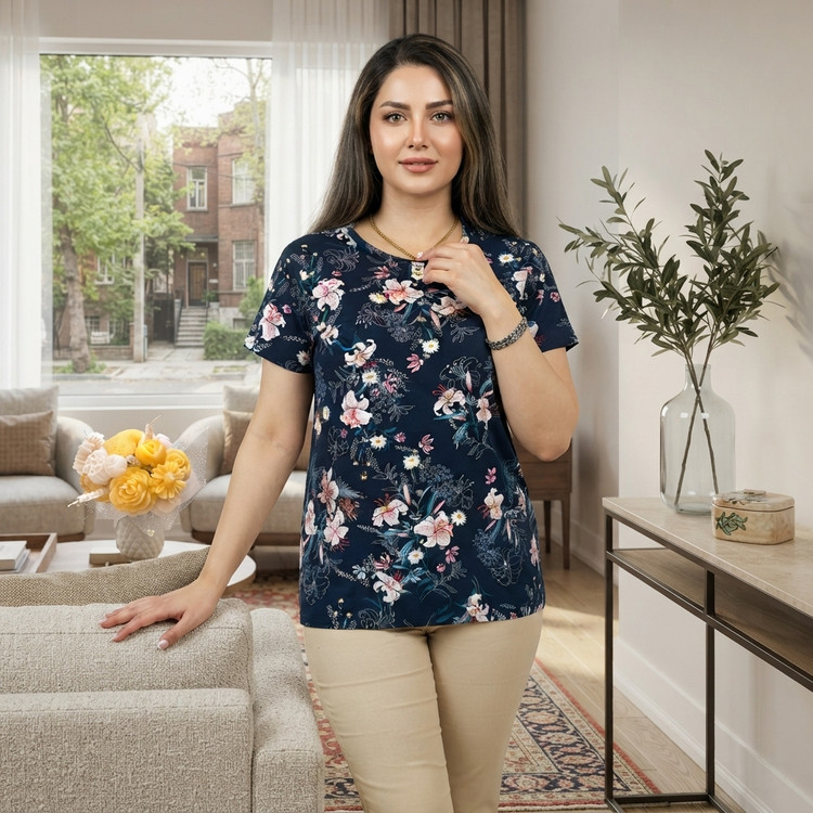 تیشرت زنانه ویسکوز آستینکوتاه2XL/3XL