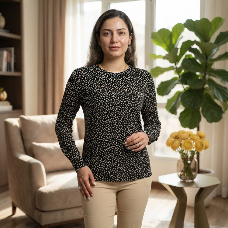 تیشرت زنانه ویسکوز آستین بلند 2XL/3XL