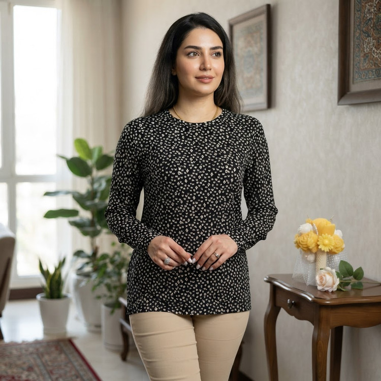تیشرت زنانه ویسکوز آستین بلند 2XL/3XL