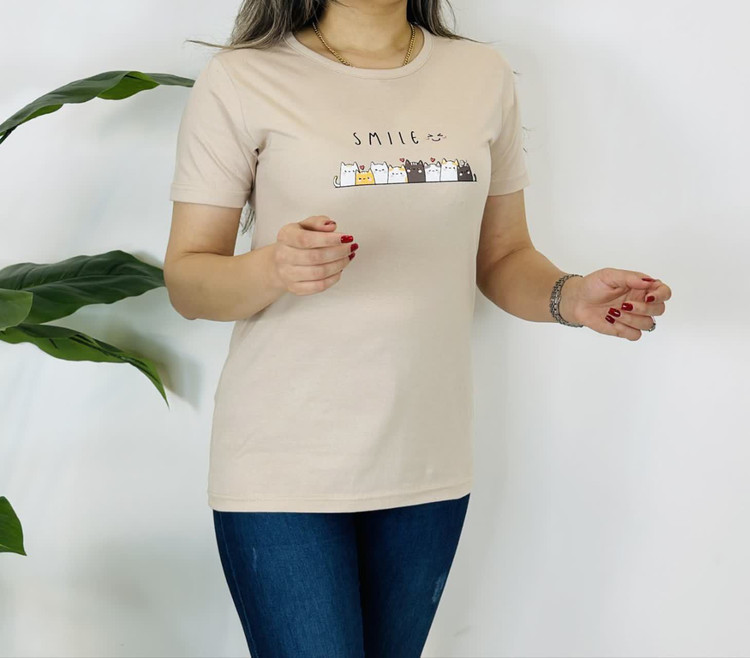 تیشرت زنانه سوپرپنبه نخ میکس طرح و رنگ 2XL/3XL