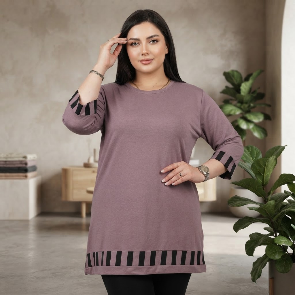 تونیک  ویسکوز خرج کار لبه راه راه